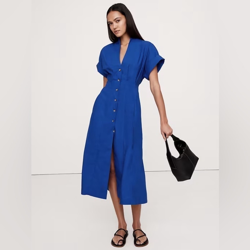 NEW! Banana Republic Cotton Poplin Shirt Dress - 14 PETITE